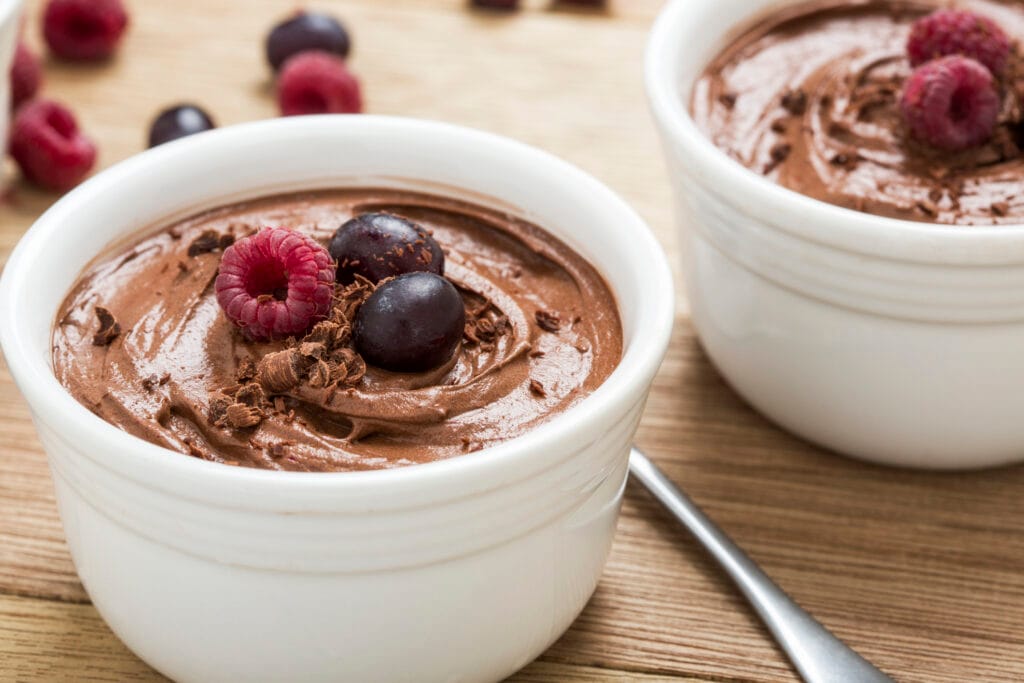 chocolate mousse with fresh berries